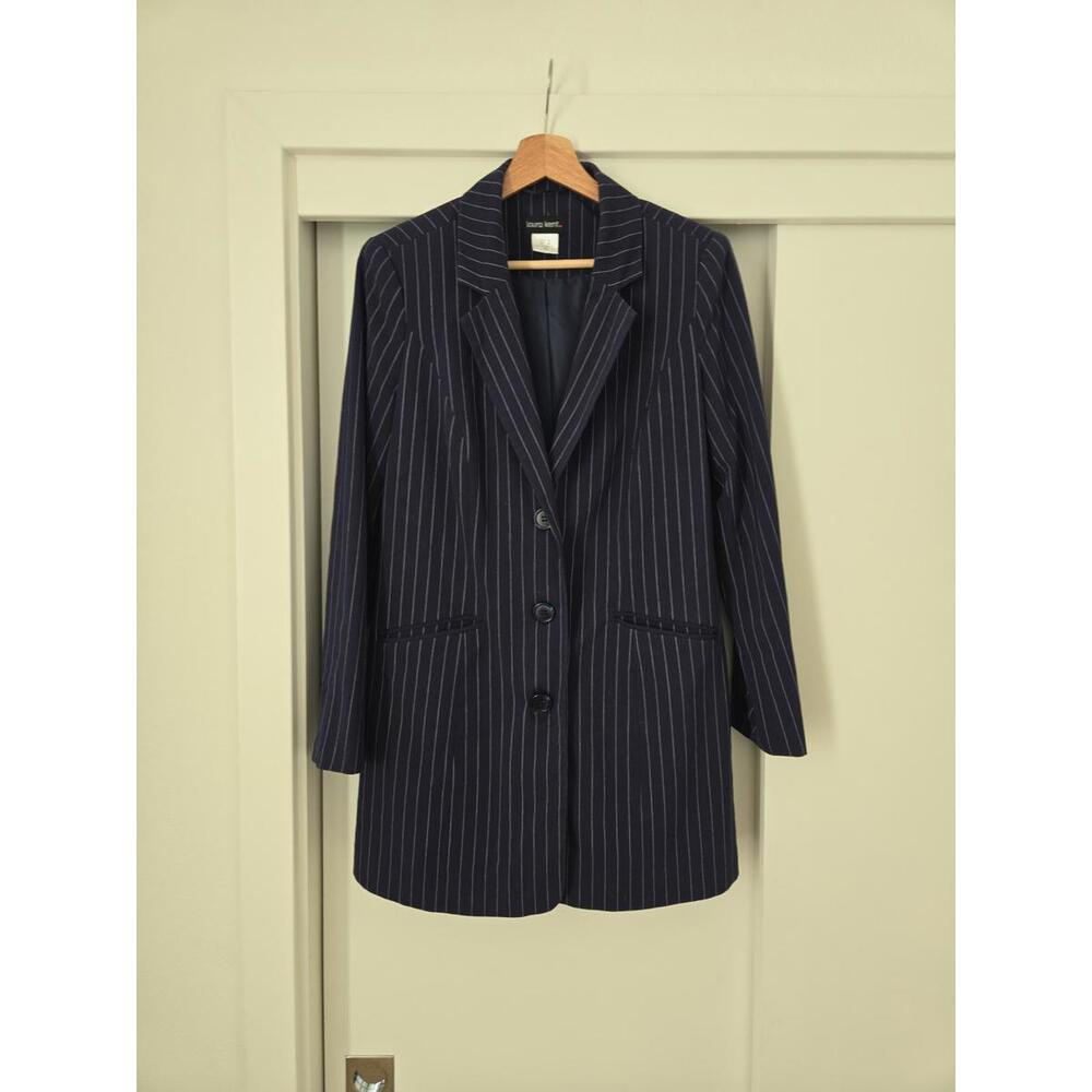 Laura Kent Vintage Pinstripes Shoulder Padded Blazer